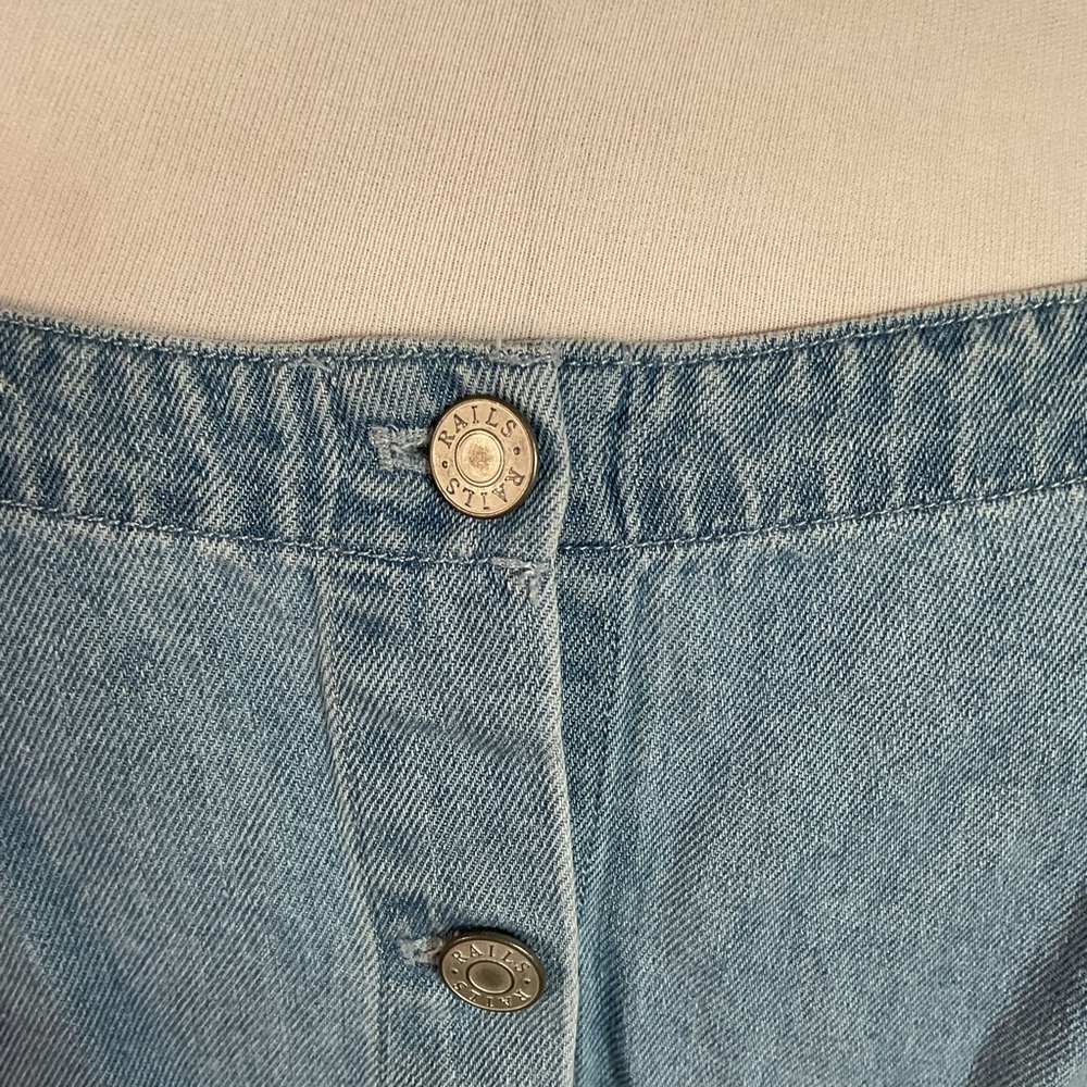 Rails Anita Denim Mini Dress Ocean Wash Button Front Sleeveless Medium - Picture 4 of 6